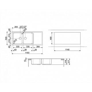 Мойка гранит Rigae бежевый LZ116AV2 Smeg