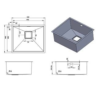 Мойка нерж. Quadro 53 (мпс) Fabiano