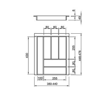 Лоток класичний 500 W = 440 L = 478 (LK.440.478) Антрацит