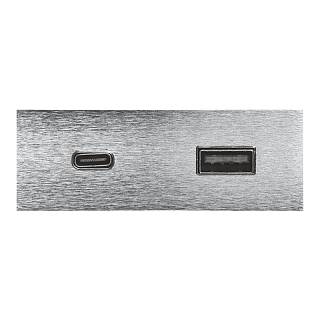 VersaPICK USB-розетка прямокутна,  1 USB порту (5В/9В,  3А/2A), 110-220В,  IP20,  ZAMAK,  нержавіюча сталь