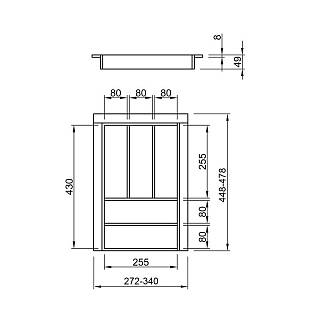 Лоток классический 400 W=340 L=478 (LK.340.478) Антрацит