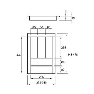 Організація для столових приборів класична 400 W = 340 L = 478 (LK.340.478) Антрацит