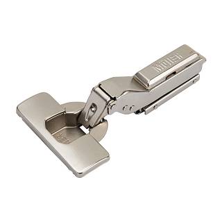 Петля Clip-On,  105°,   полунакладная,  с доводчиком,  с ленейной планкой,  никель,  3D Muller Profi Line