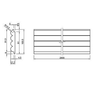 Стінова панель AGT LB-2200 3040 Дуб Орландо 2800х101х18мм
