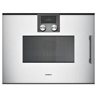 Компактный духовой шкаф с микроволновым режимом BMP251130 левый алюминий GAGGENAU