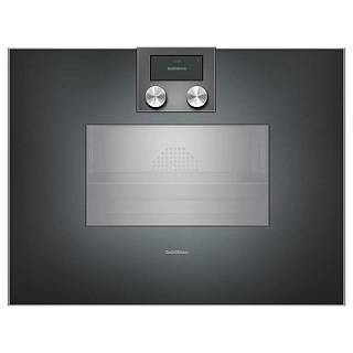 Компактный духовой шкаф-пароварка BS451101 левый антрацит GAGGENAU