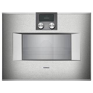 Компактна духова шафа-пароварка BS470112 права нержавіюча сталь за склом GAGGENAU