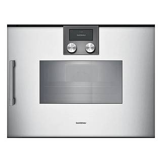 Компактный духовой шкаф-пароварка BSP250131 правый алюминий GAGGENAU