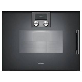 Компактный духовой шкаф-пароварка BSP251101 левый антрацит GAGGENAU