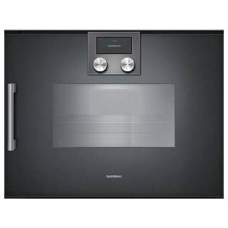 Компактна духова шафа-пароварка BSP260101 права антрацит GAGGENAU