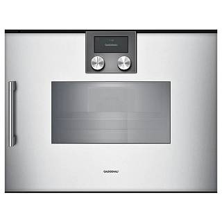 Компактный духовой шкаф-пароварка BSP260131 правый алюминий GAGGENAU