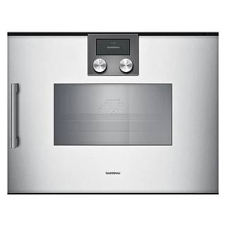 Компактный духовой шкаф-пароварка BSP270131 правый алюминий GAGGENAU