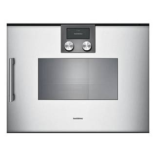 Компактный паровой духовой шкаф BSP220131 правый алюминий GAGGENAU