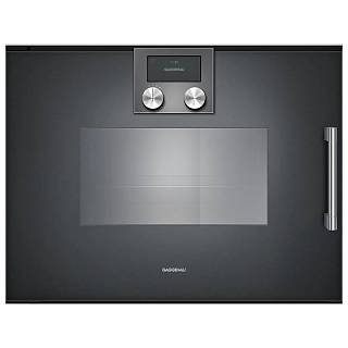 Компактный паровой духовой шкаф BSP221101 левый антрацит GAGGENAU