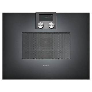 Компактна духова шафа з мікрохвильовим режимом BM451100 ліва антрацит GAGGENAU