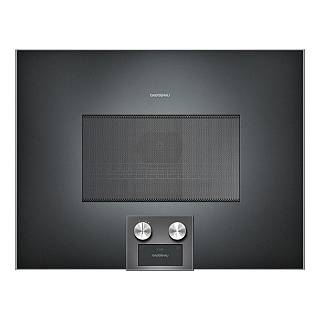 Компактный духовой шкаф с микроволновым режимом BM455100 левый антрацит GAGGENAU