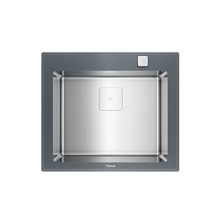 Мойка DIAMOND 1B ST нерж. сталь полированная/закаленное стекло,  серый камень Teka (115000076)
