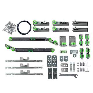 Комплект кріплень OPK для ДСП 35-50 мм,  4 двері (1 глуха,  3 рухомі,  телескоп.)
