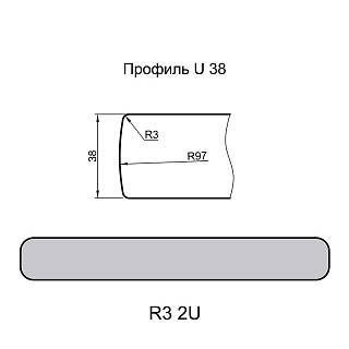 Столешница Luxeform S634/R3-2 U Тенерифе влагост. 3050х900х38мм м.п