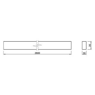 Рейка дубова 20х10х2800,  без покриття