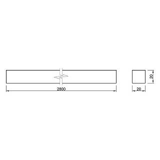 Рейка дубова 20х20х2800,  без покриття