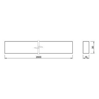 Рейка дубова 30х15х2800,  без покриття