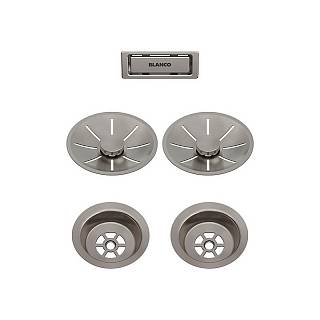 Відвідна арматура InFino для двох чаш без клапана-автомата satin platinum BLANCO (207441)