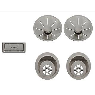 Набір декоративних елементів C-overflow satin platinuml (дві чаші) BLANCO (207410)