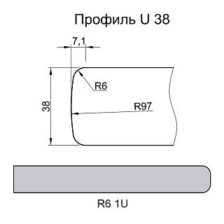 Столешница Luxeform S353-1 U Мрамор Лаура NEW 3050х900х38мм м.п