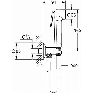 Комплект для гигиенического душа Tempesta-F Trigger Spray,  хром Grohe (26358000)