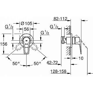 Змішувач для душа BauLoop New,  хром Grohe (29042001)