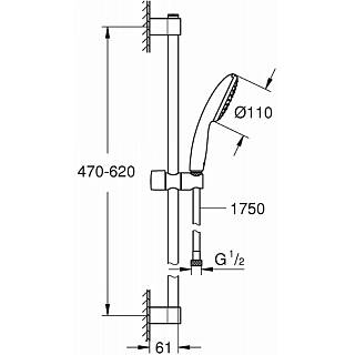 Душевой гарнитур Tempesta 110,  2 режима струи,  хром Grohe (27924003)