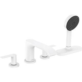 Змішувач врізний на край ванни Vivenis на 4 отвори з sBox Matt White Hansgrohe (75444700)