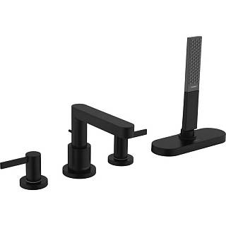 Смеситель на край ванны Finoris 4 отверстия с sBox,  Matt Black Hansgrohe (76444670)