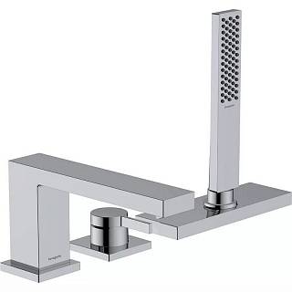 Смеситель на край ванны Tecturis E врезной на 3 отверстия из sBox Chrome Hansgrohe (73443000)