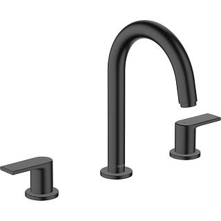 Змішувач Vernis Shape на 3 отвори з донним клапаном pop-up Matt Black Hansgrohe (71563670)