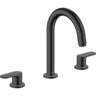 Змішувач Vernis Blend на 3 отвори з донним клапаном pop-up Matt Black Hansgrohe (71553670)
