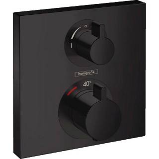 Термостат скрытого монтажа Ecostat Square 2 режима Matt Black Hansgrohe (15714670)
