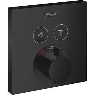 Термостат прихованого монтажу для душу ShowerSelect на 2 споживача Matt Black Hansgrohe (15763670)