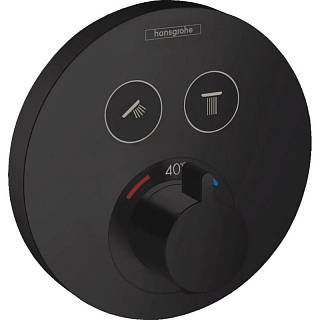 Термостат скрытого монтажа ShowerSelect S на 2 потребителя Matt Black Hansgrohe (15743670)