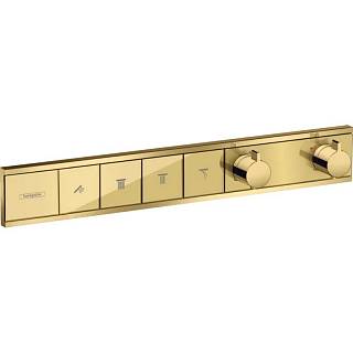 Термостат прихованого монтажу RainSelect на 4 клавіші Polished Gold Optic Hansgrohe (15382990)