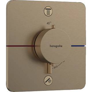 Термостат на 2 споживачі ShowerSelect Comfort Q для душу Brushed Bronze Hansgrohe (15583140)