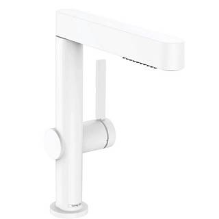 Смеситель для умывальника Finoris 230 с 2JET и push-open,  Matt White Hansgrohe (76063700)