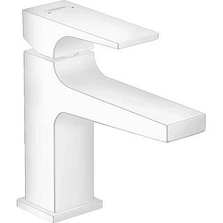 Смеситель для умывальника Metropol 100 с донным клапаном push-open,  Matt White Hansgrohe (32500700)