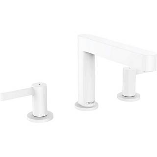 Змішувач Finoris 110 на 3 отвори з донним клапаном Push-Open,  Matt White Hansgrohe (76033700)