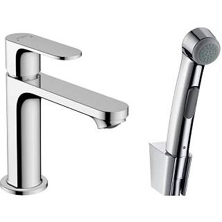 Смеситель для умывальника Rebris S 110 с гигиенической лейкой,  Chrome Hansgrohe (72215000)