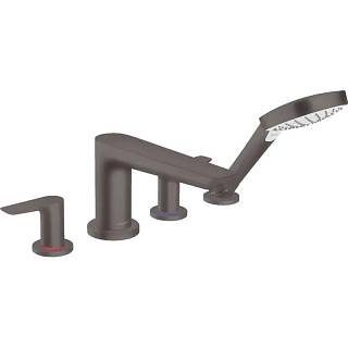 Змішувач врізний на край ванни Talis E на 4 отвори,  Brushed Black Chrome Hansgrohe (71748340)