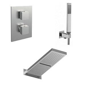 Душова система Cascade з термостатом,  сталь (KIT CASCADE099ST) Paffoni