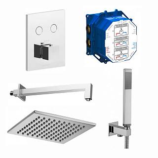 Душевой набор Compact-T Quadro,  хром (Kit Compact-T Quadro) Paffoni