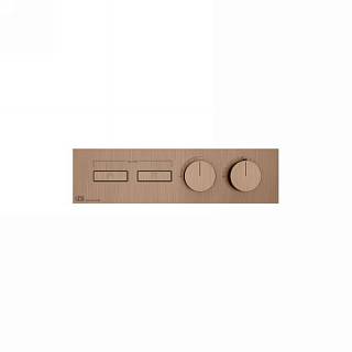 Термостат Hi-Fi Linear,  2 функції,  зовнішня частина,  Copper Bruched PVD Gessi (63012708)
